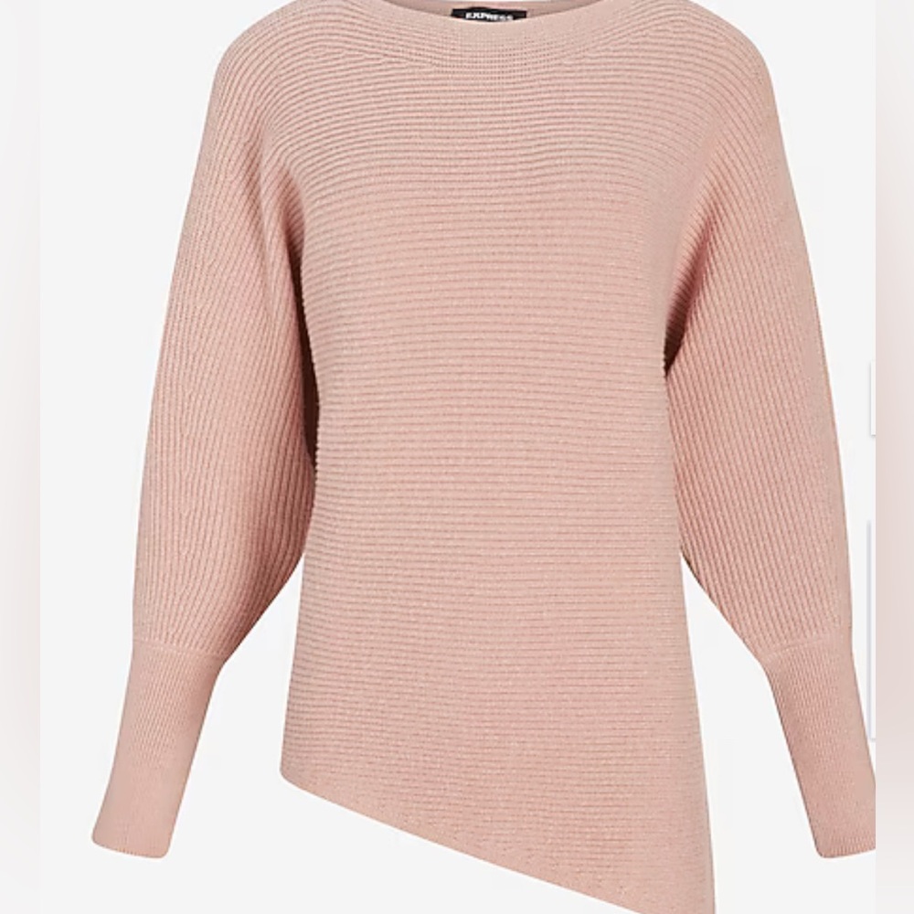 Express Blush Ribbed Cowl Sweater